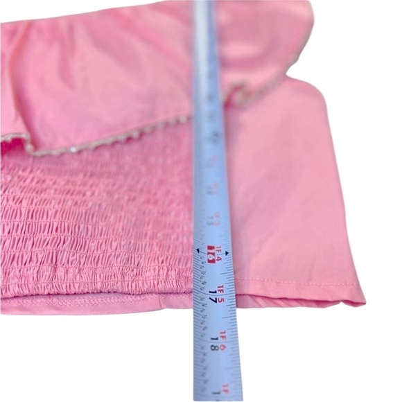 Wildfox Ruffle One Shoulder Davenay Top, Color Candy Pink, Size Large - Picture 4 of 11